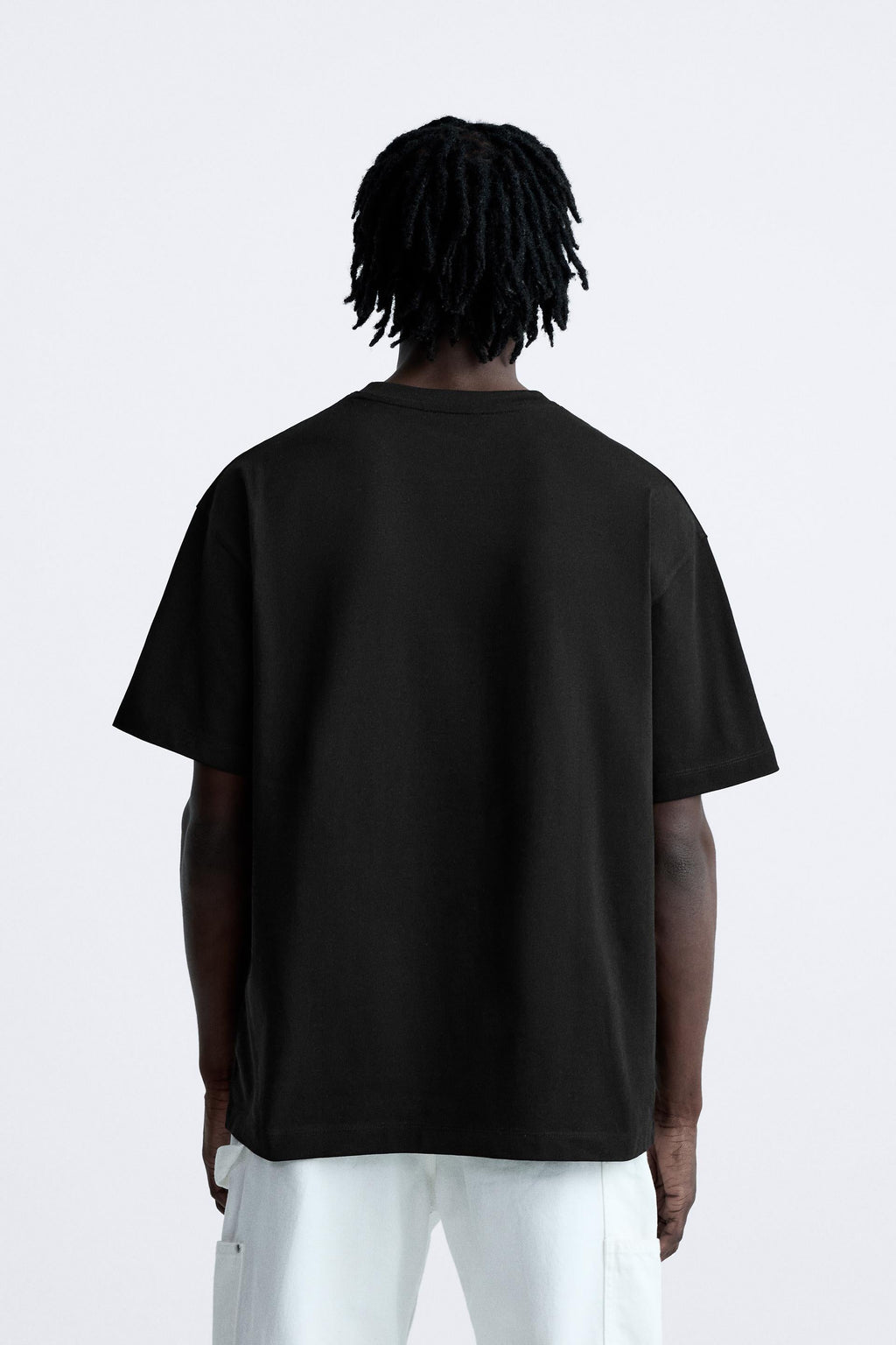 JET BLACK PREMIUM LOOP KNIT TERRY OVERSIZED T-SHIRT