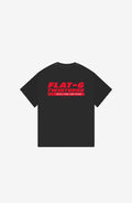 FLAT-6 VINTAGE BLACK OVERSIZED T-SHIRT