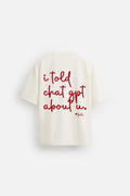 TOLD GPT PEARL WHITE TERRY OVERSIZED TSHIRT