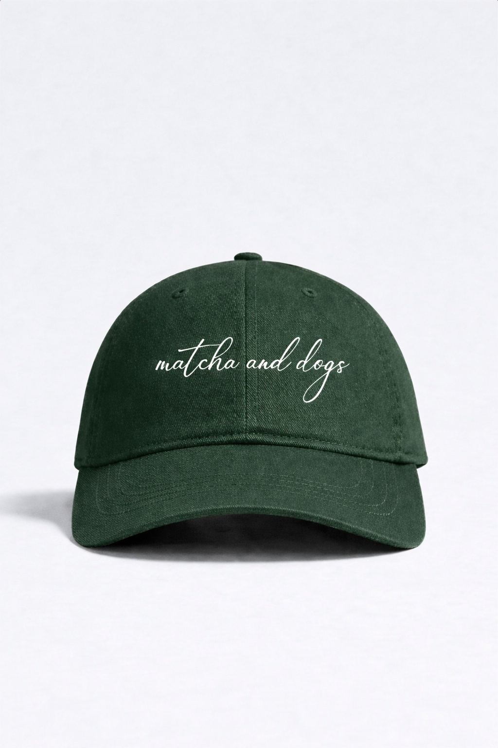 MATCHA EMBROIDERY GREEN BASEBALL CAP
