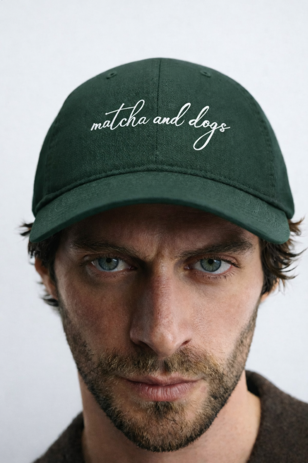 MATCHA EMBROIDERY GREEN BASEBALL CAP