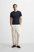 Basic Navy Stretch Slimfit Tshirt