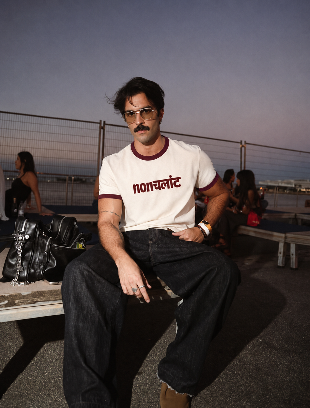 NONCHALANT UNISEX RINGER TSHIRT