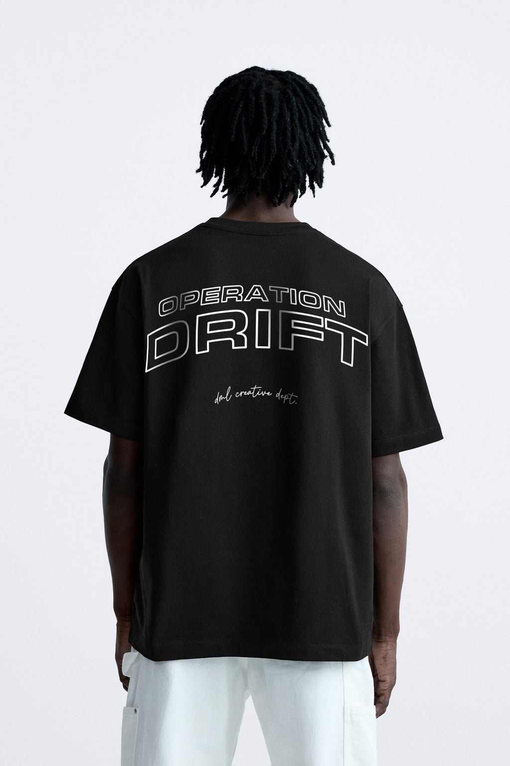OPERATION DRIFT BLACK PREMIUM LOOP KNIT TERRY OVERSIZED T-SHIRT