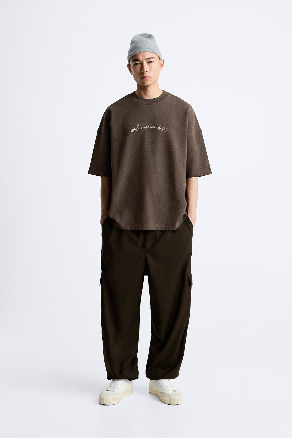 OPERATION DRIFT BROWN PREMIUM LOOP KNIT TERRY OVERSIZED T-SHIRT