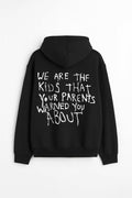 THE KIDS UNISEX BLACK OVERSIZED HOODIE