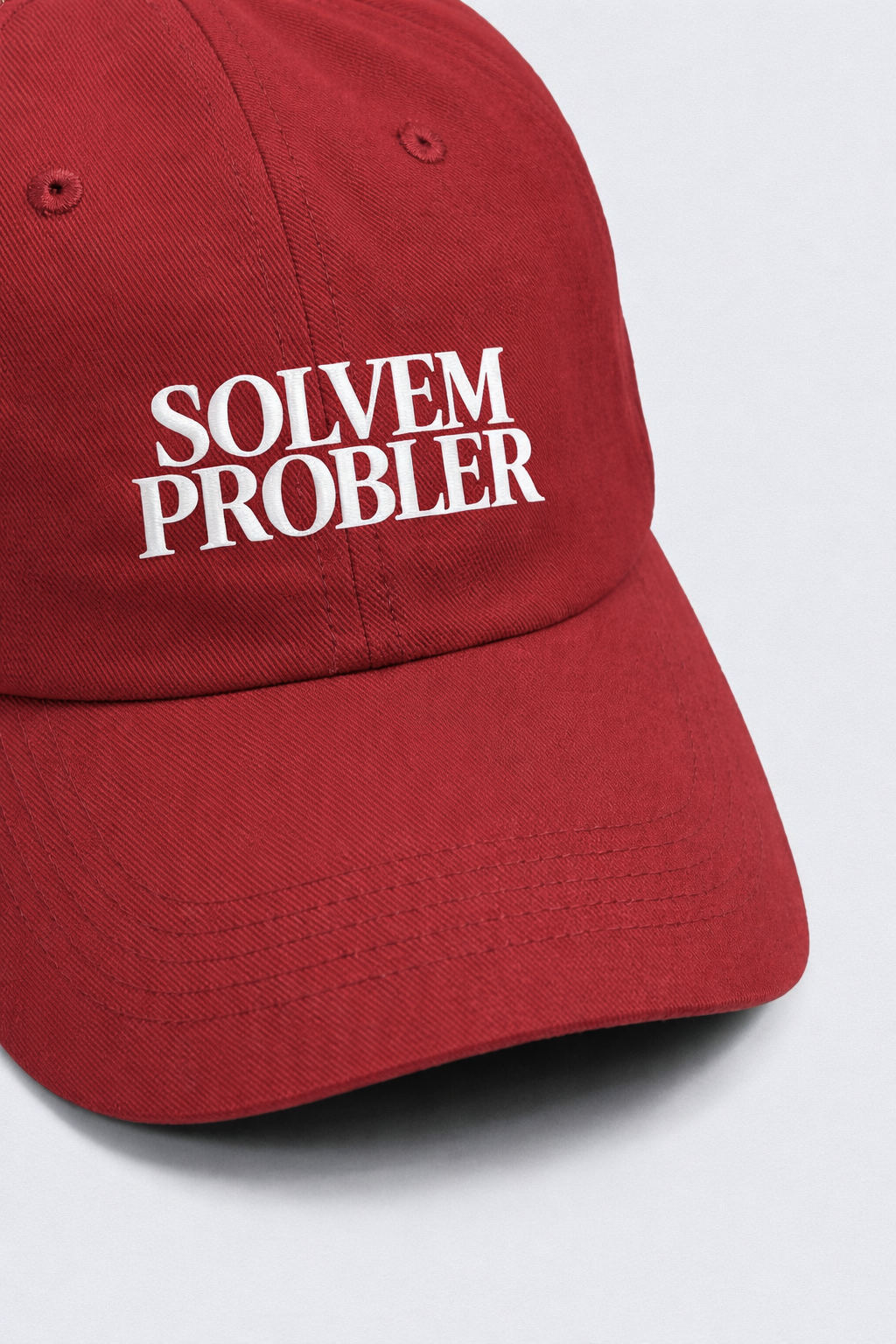 PROBLEM EMBROIDERY RED BASEBALL CAP