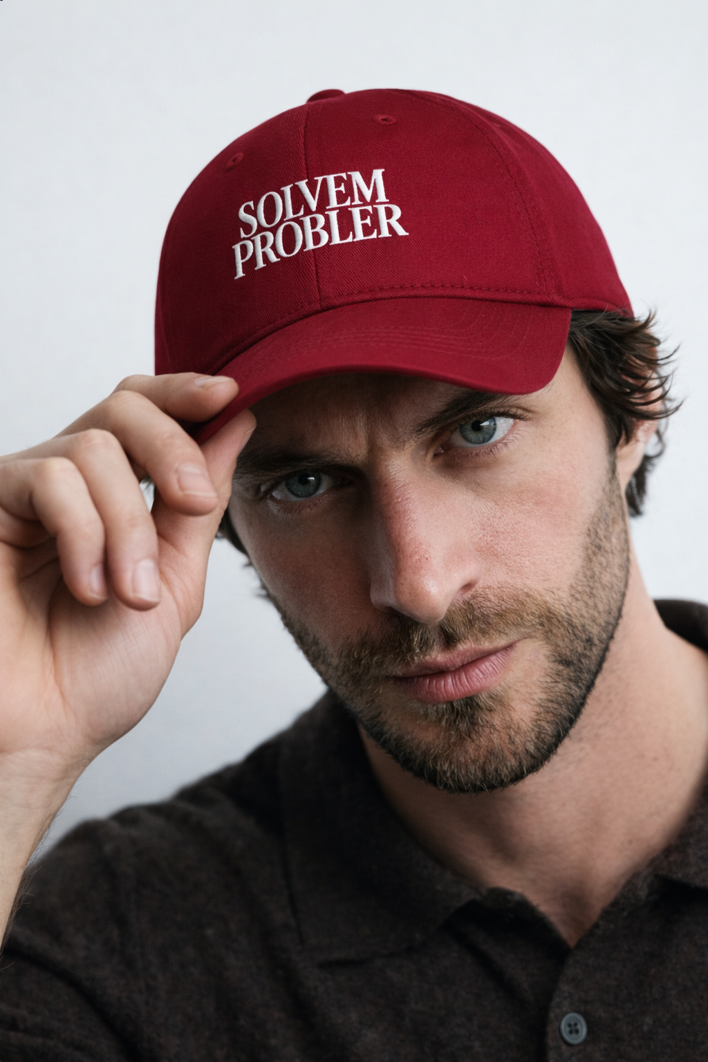 PROBLEM EMBROIDERY RED BASEBALL CAP