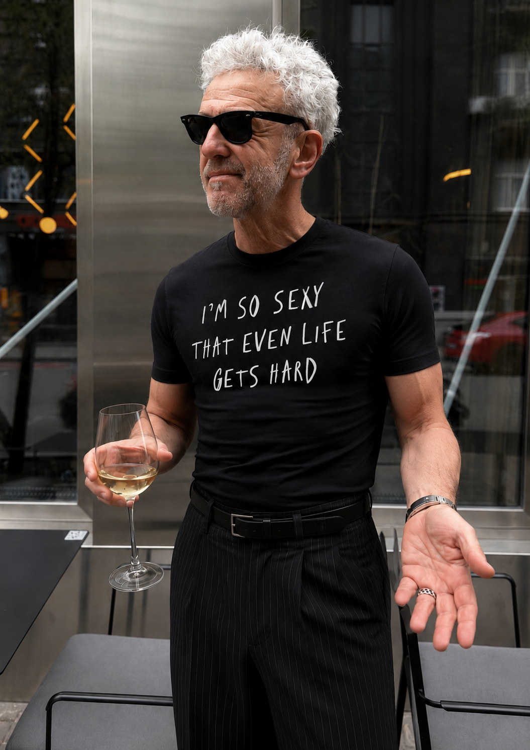 SO SEXY BLACK STRETCH SLIMFIT TSHIRT
