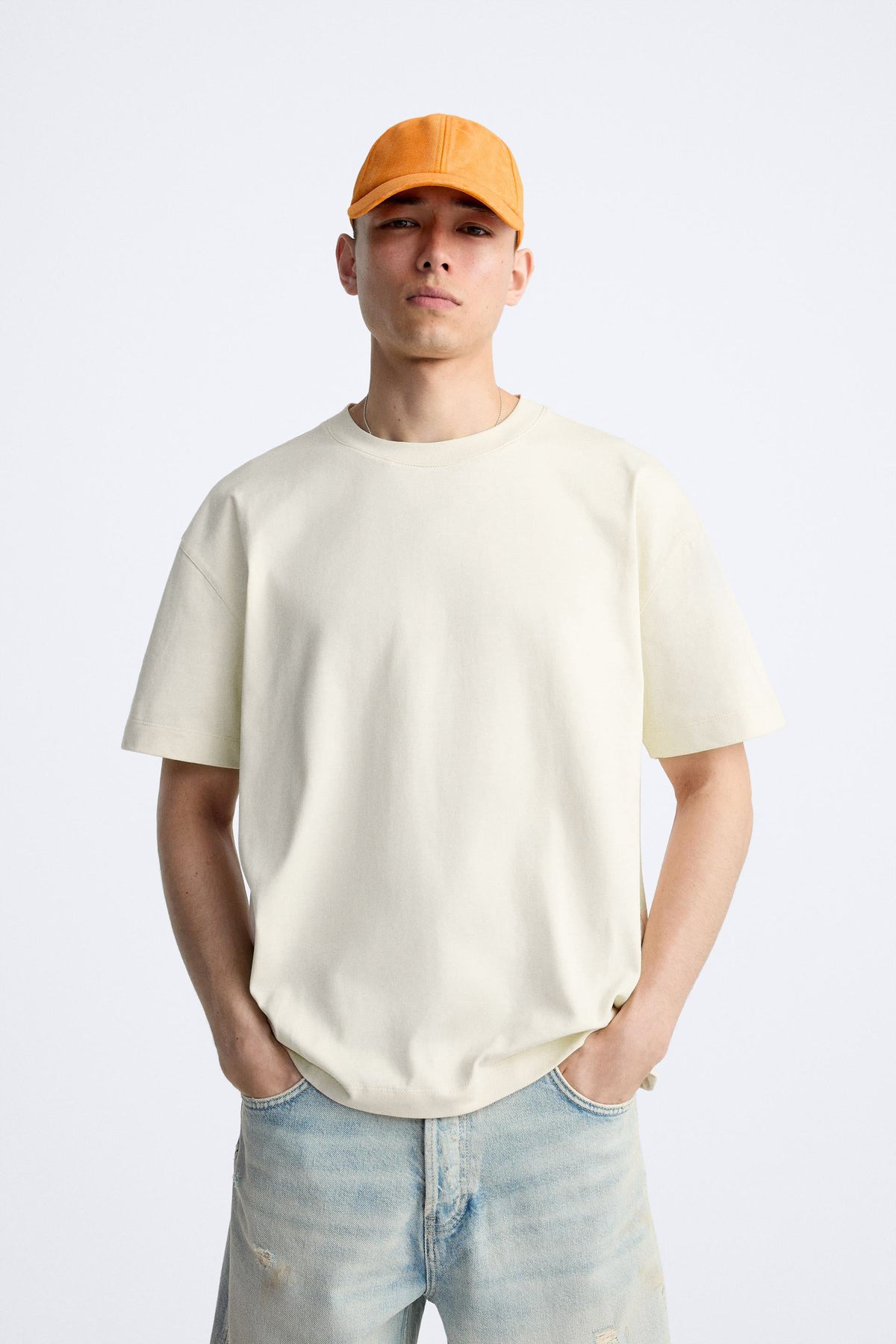 VINTAGE WHITE PREMIUM LOOP KNIT TERRY OVERSIZED T-SHIRT