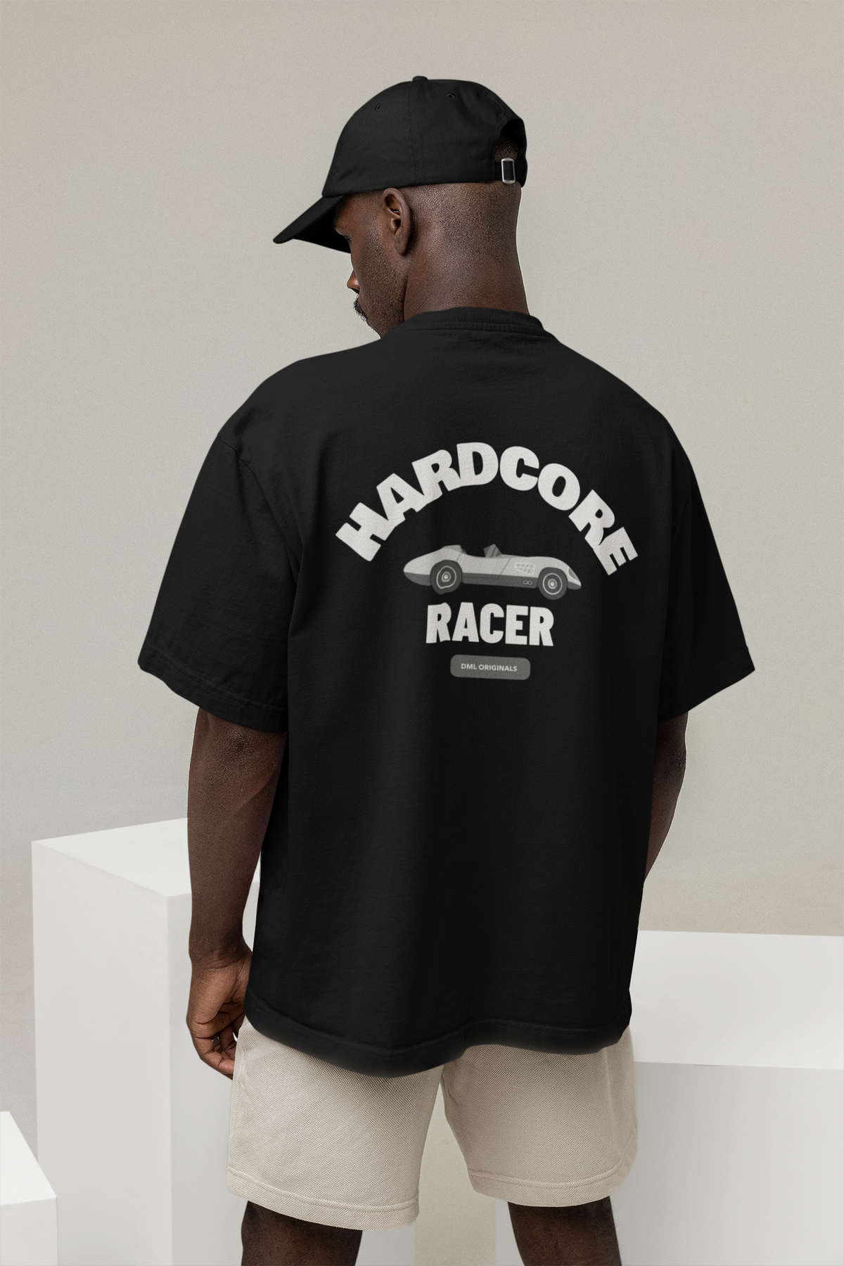 HARDCORE RACER VINTAGE BLACK OVERSIZED T-SHIRT