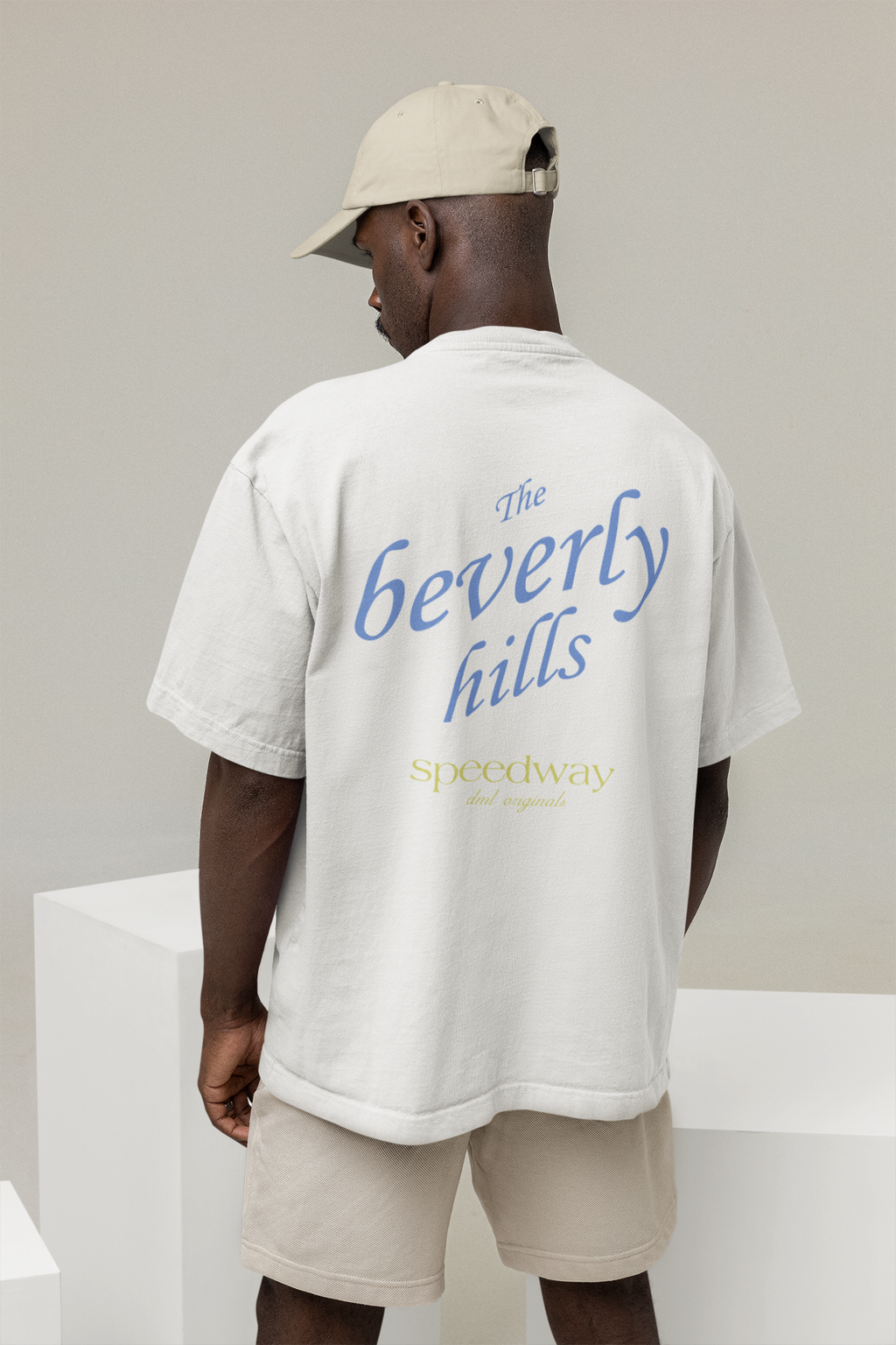 BEVERLY HILLS SPEEDWAY VINTAGE WHITE OVERSIZED T-SHIRT