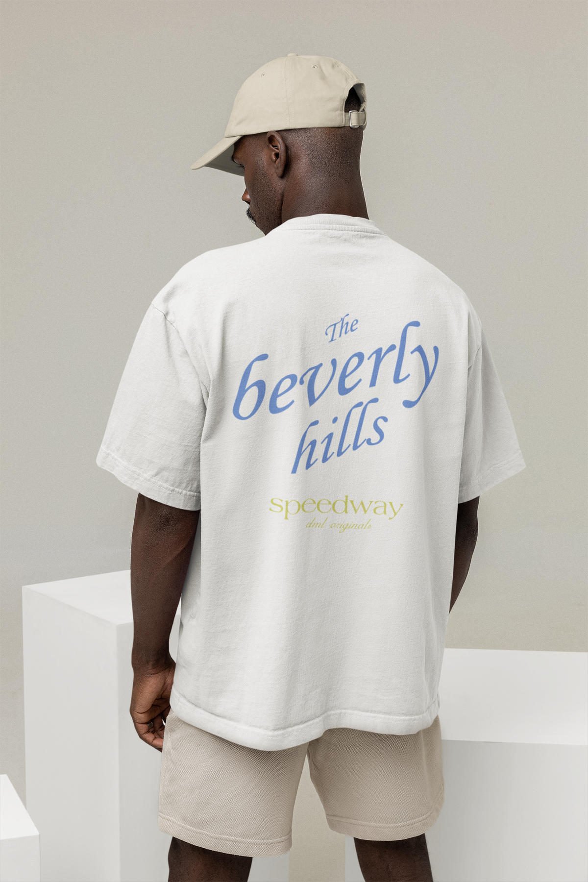 BEVERLY HILLS SPEEDWAY VINTAGE WHITE OVERSIZED T-SHIRT