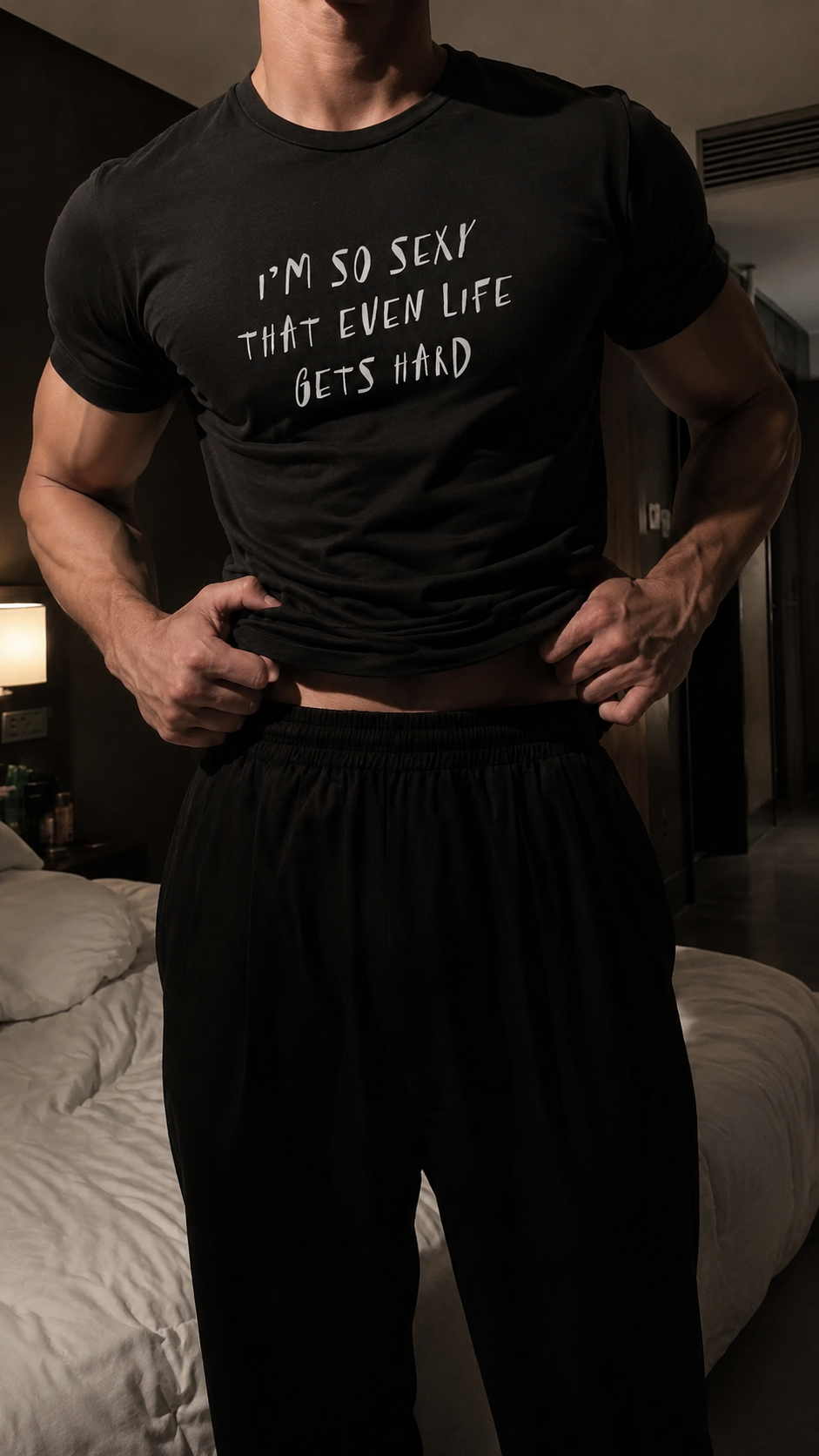 SO SEXY BLACK STRETCH SLIMFIT TSHIRT