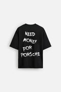 NEED MONEY FOR PORSCHE BLACK TERRYKNIT OVERSIZED TSHIRT