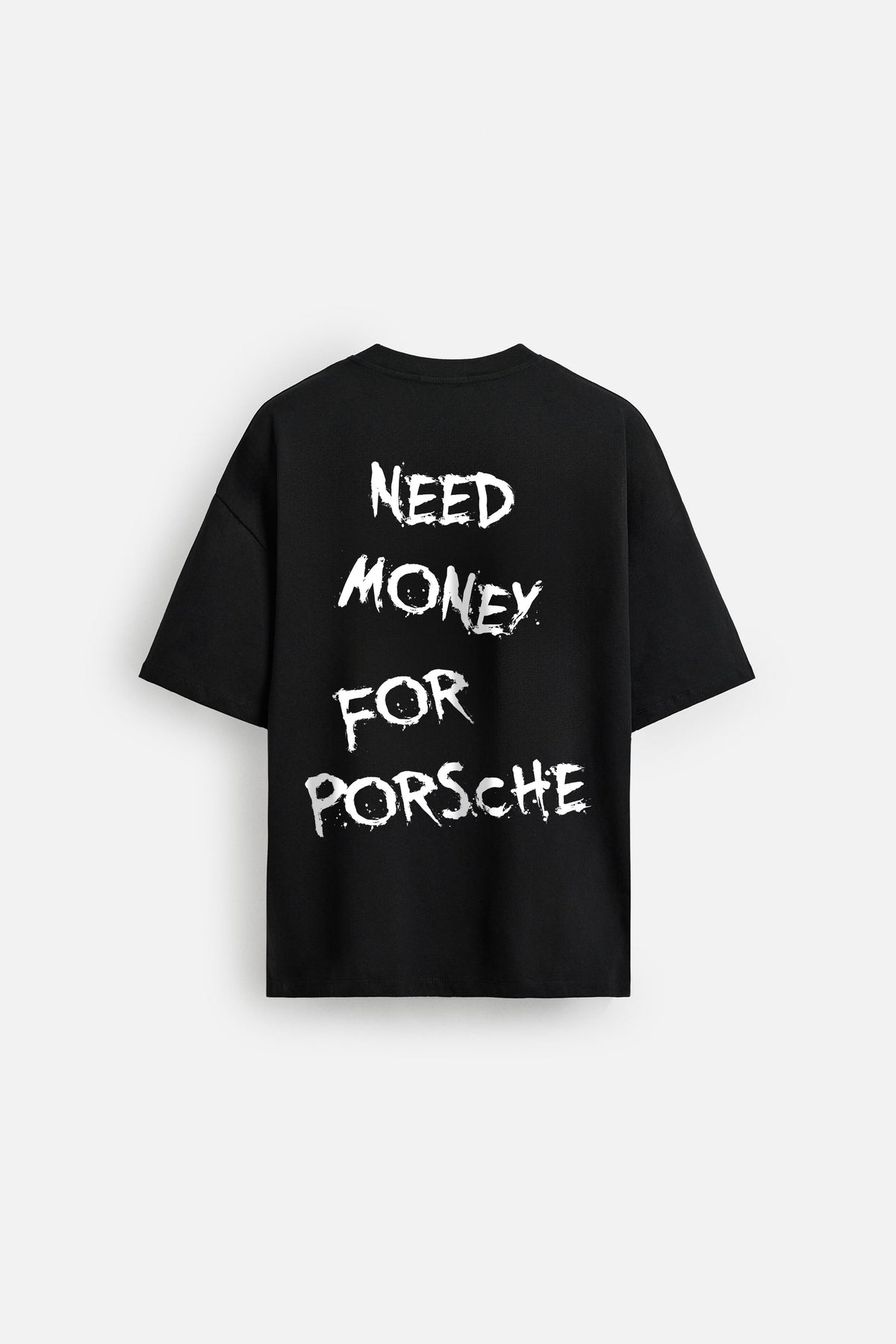 NEED MONEY FOR PORSCHE BLACK TERRYKNIT OVERSIZED TSHIRT