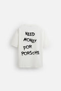 NEED MONEY FOR PORSCHE WHITE TERRYKNIT OVERSIZED TSHIRT