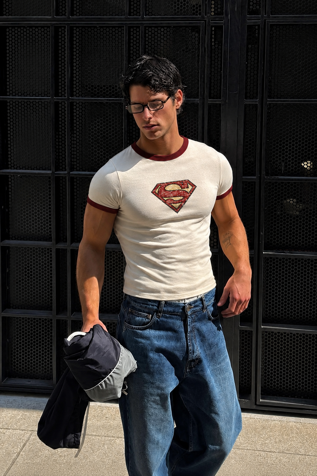 SUPERMAN VINTAGE RINGER TSHIRT