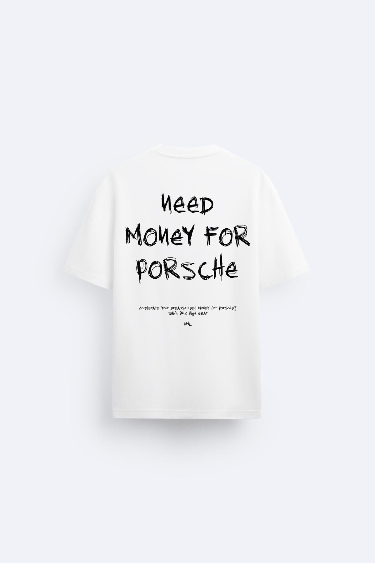 CHALK WHITE PORSCHE TSHIRT, FRENCH TERRY OVERSIZED T-SHIRT