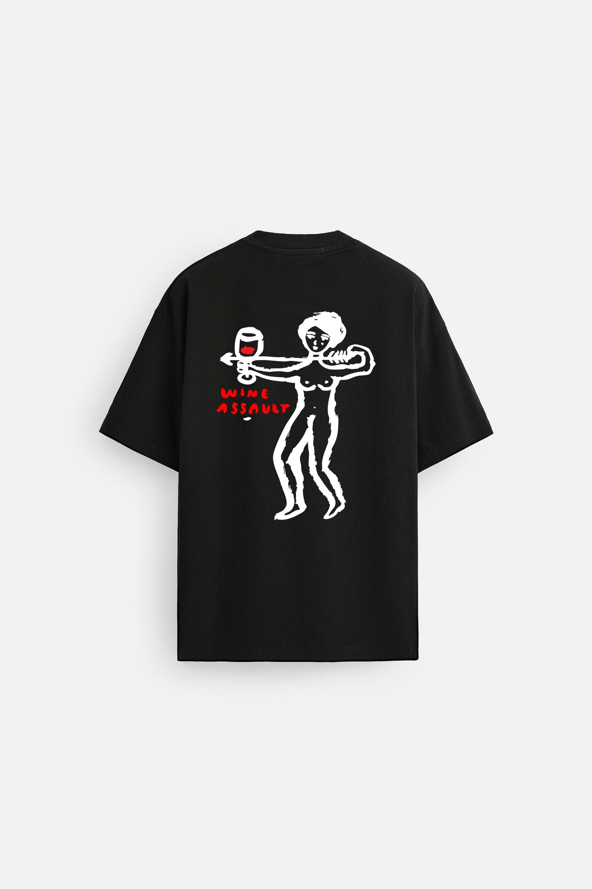 WINE ASSAULT BLACK LOOSEFIT TSHIRT